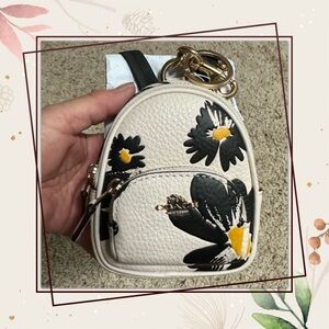 NWT COACH Mini Backpack Coin Case Bag Charm Floral Print